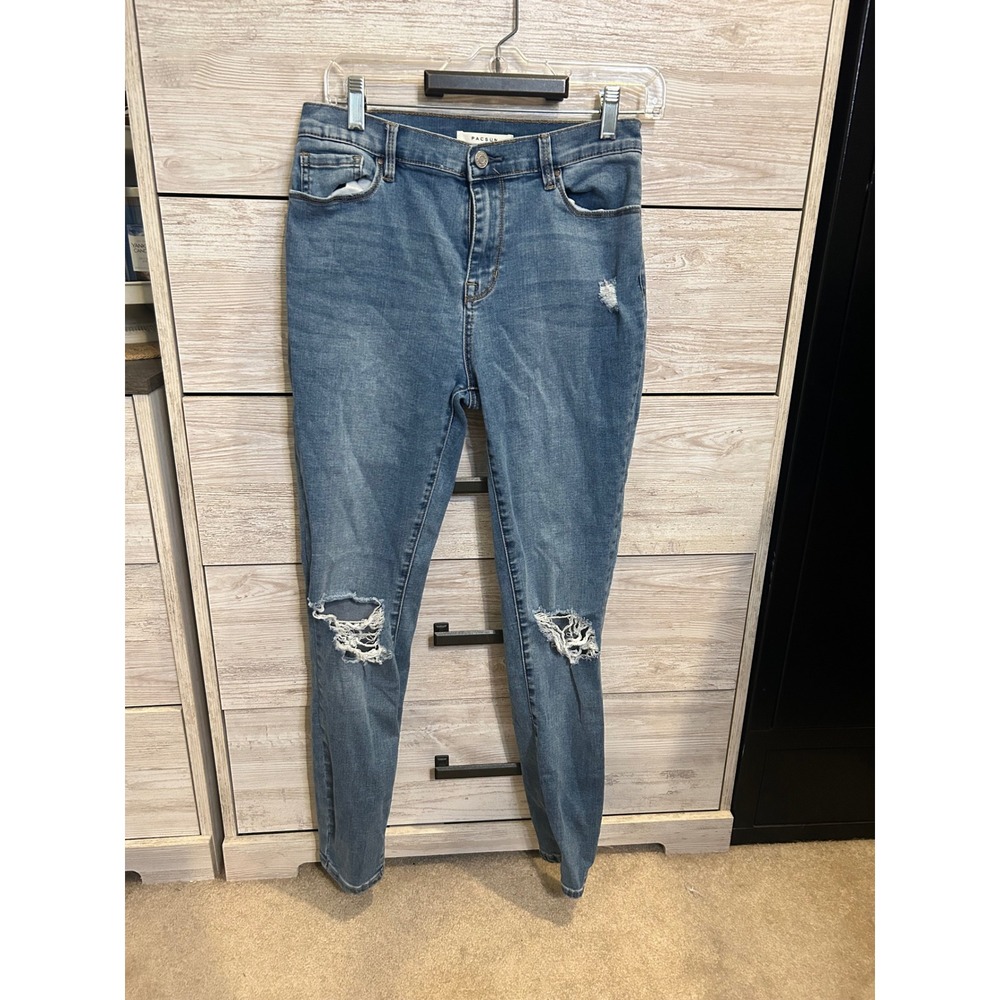 PacSun High Rise Jegging Womens 28 Medium Wash Distressed Ripped Skinny Jeans